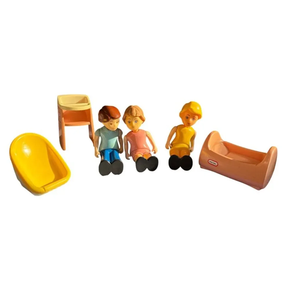 Little Tikes dollhouse family mom dad sister nursery furniture vintage